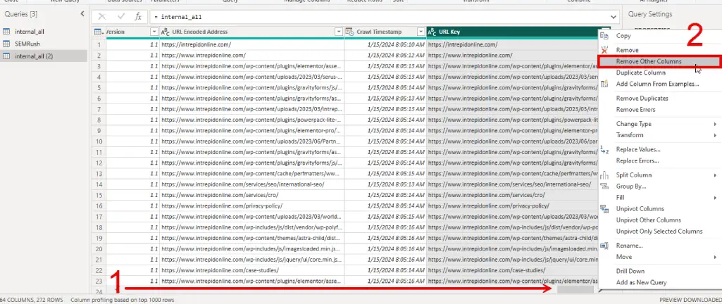 the art of data joining: a guide to discovering SEO insights - remove columns reference